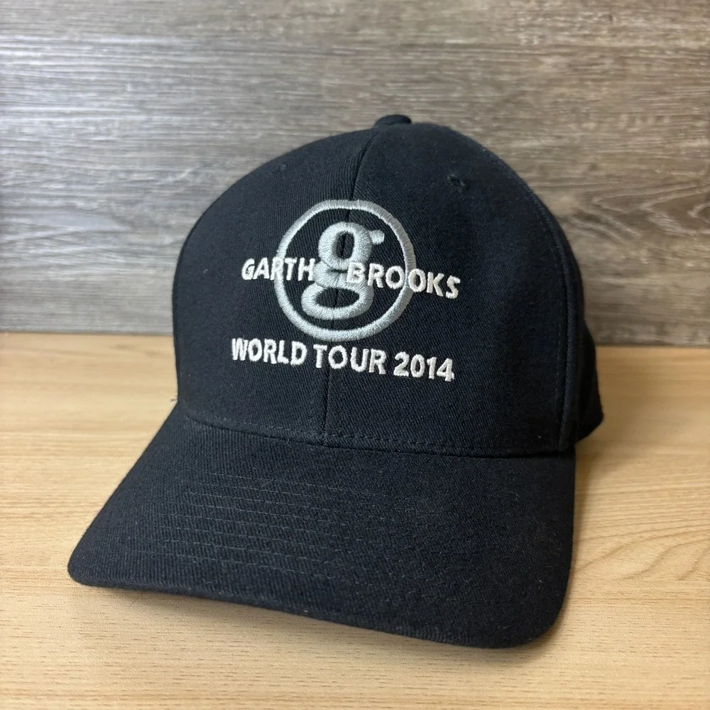Garth Brooks Hat Cap Strap Back Black World Tour Embroidered Country Music 2014
